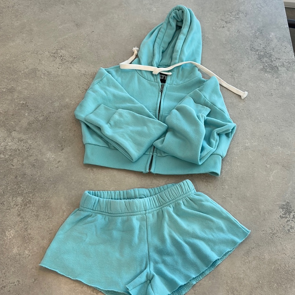 KatieJ two-piece short zip up set